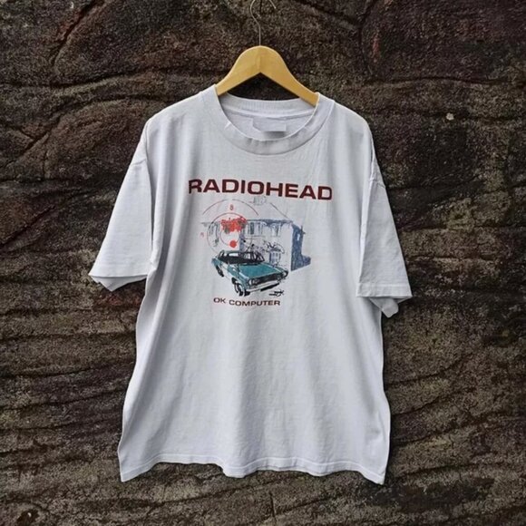 Radiohead Tour 97 Ok Computer Retro White Unisex T shirt - Picture 3 of 3